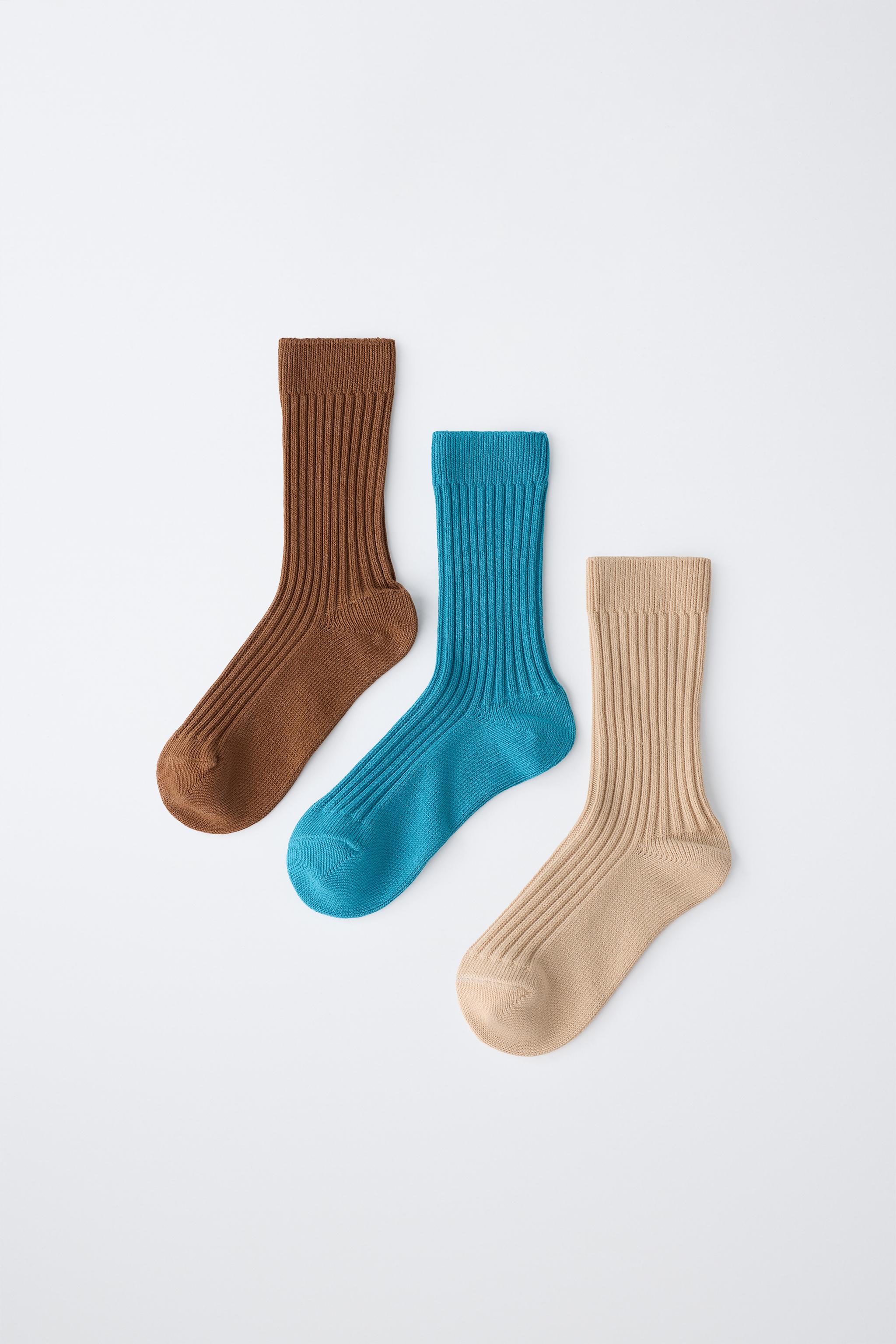 STORIESZ - LOT DE TROIS CHAUSSETTES HAUTES CÔTELÉES EN COTON